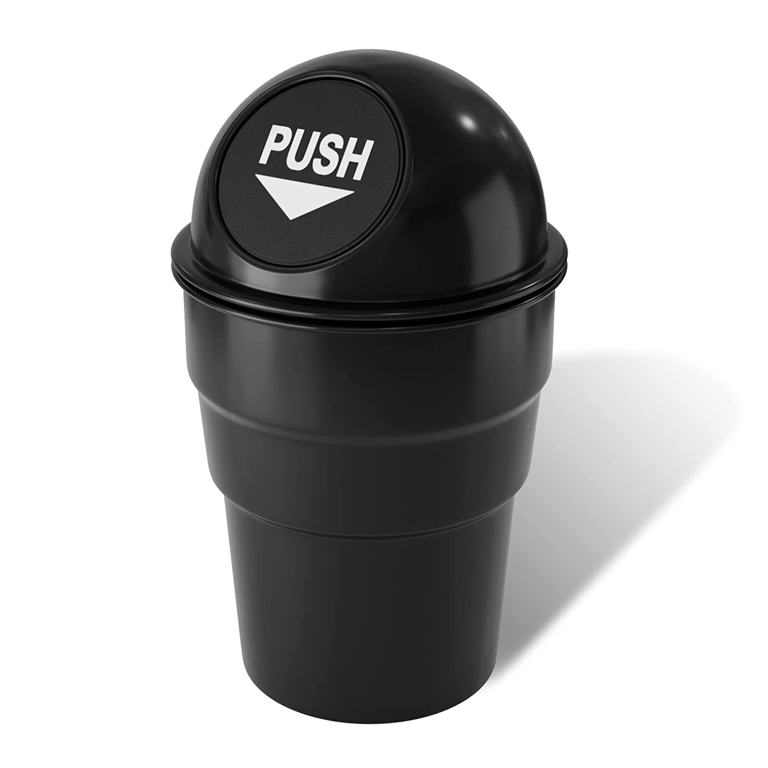 Mini Car Trash Can with Lid - Leakproof Auto Garbage Bin for Vehicle Cup Holder | Portable Small Trash Can for Car, Home, Office, Kitchen, Bedroom & Travel | Perfect for Road Trips, Commuting & Daily Use (Black)