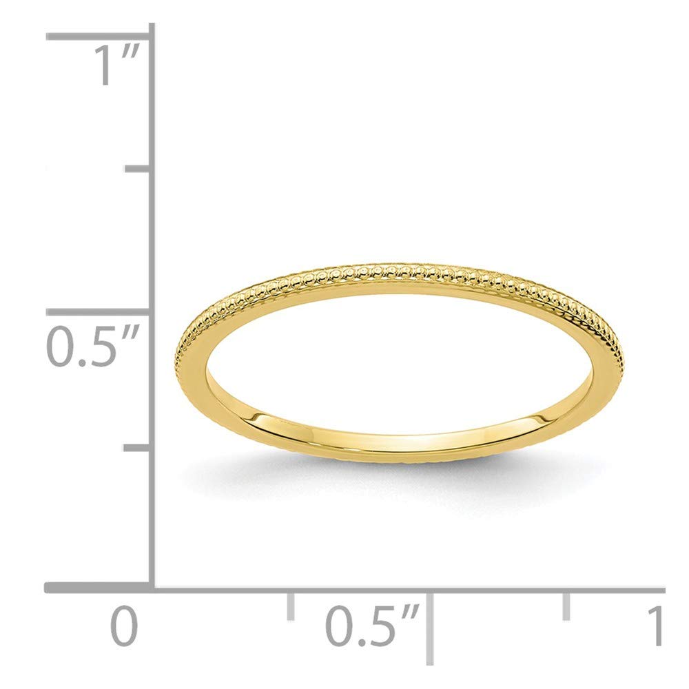 10K Yellow Gold, White Gold or Rose Gold 1.2mm Bead Stackable Wedding Band Ring - Jewelry for Women, Thin Comfort Fit Wedding Band, Anniversary Gift, Perfect for Everyday Wear & Special Occasions