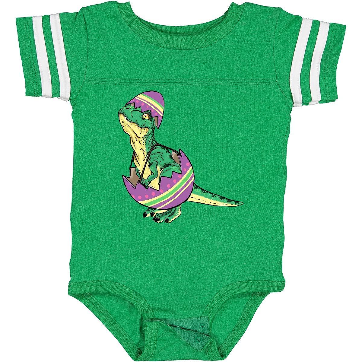 Inktastic Easter Baby T-Rex Dinosaur in Egg Print Cute Infant Bodysuit - Perfect for Easter Outfits, Holiday Photos & Baby Showers