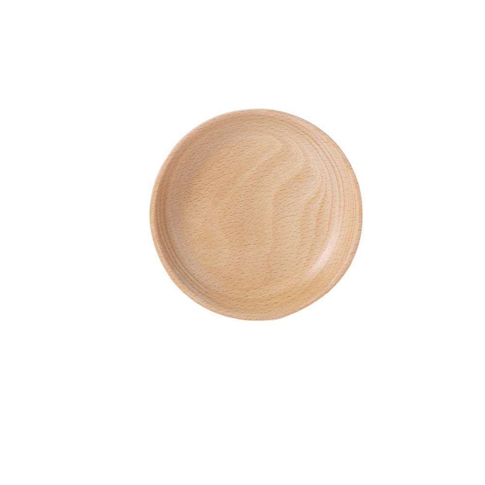 Eco-Friendly Wooden Dinner Plates - 1pc Round Natural Beech Wood Plates for Fruit, Cake, Tea, Coffee, Dessert & Snacks - Food Serving Tray & Tableware (M-Beige) | Perfect for Picnics, Parties & Rustic Home Dining