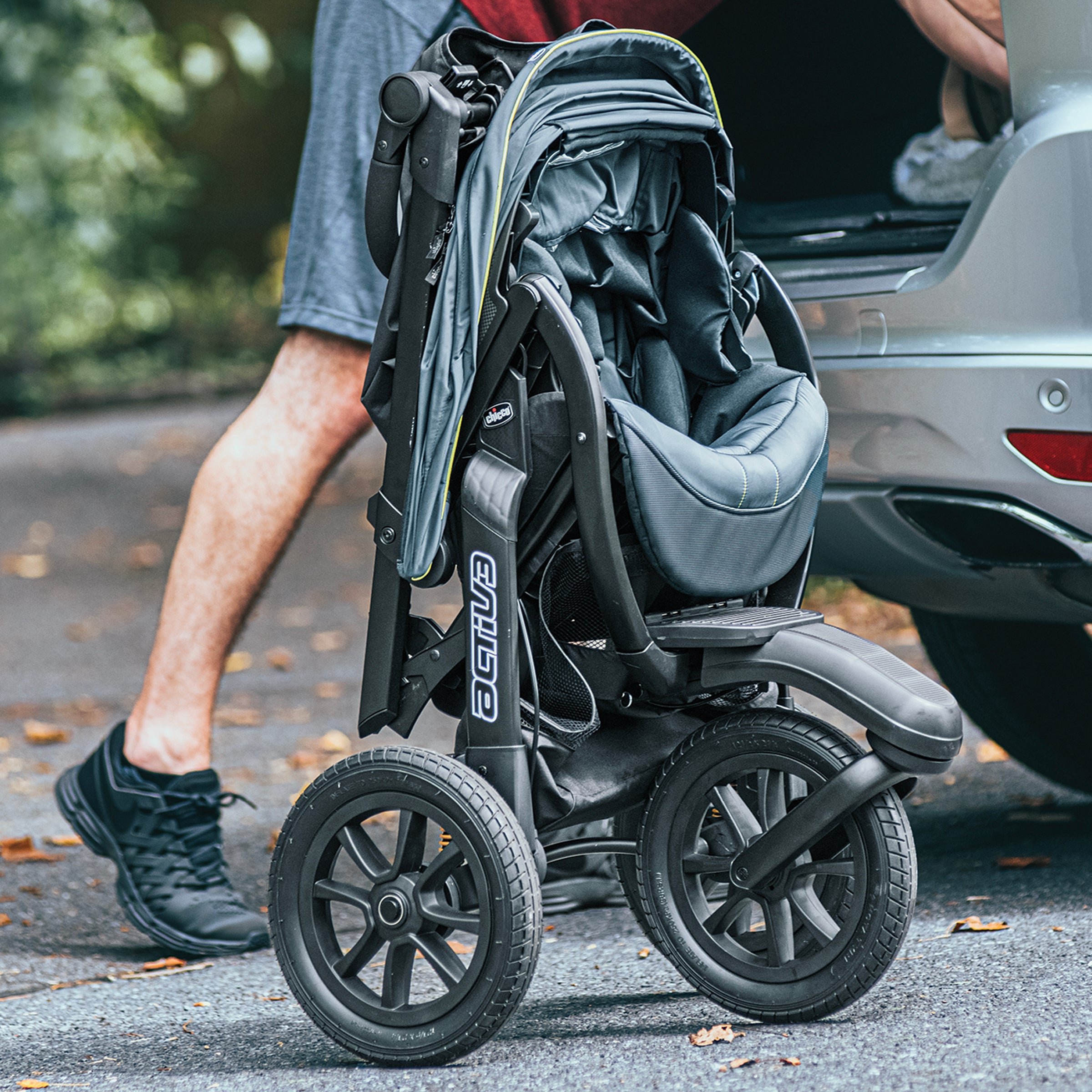 Chicco Activ3 Jogging Stroller Travel System - Lightweight All-Terrain Baby Stroller with Car Seat | Perfect for Running, Walking & Travel