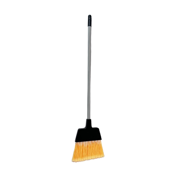 Stainless Steel Upright Lobby Dustpan with Broom - Heavy Duty Commercial Cleaning Tool for Office, Hotel, and Restaurant Floors
