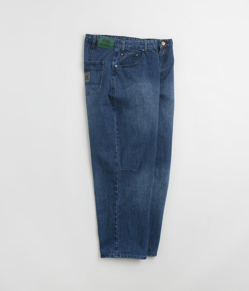 Butter Goods Wide Cut Jeans - Washed Slub Blue Denim Pants for Men | Casual Streetwear & Everyday Wear