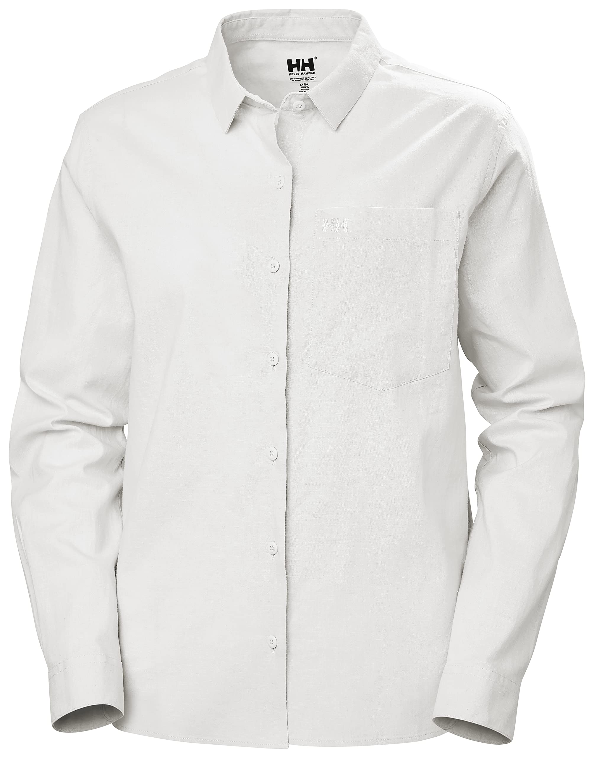 Helly-Hansen Women's Club Shirt - Lightweight Long Sleeve Button Down Shirt for Hiking, Travel & Outdoor Activities | Moisture Wicking & Breathable Performance Top