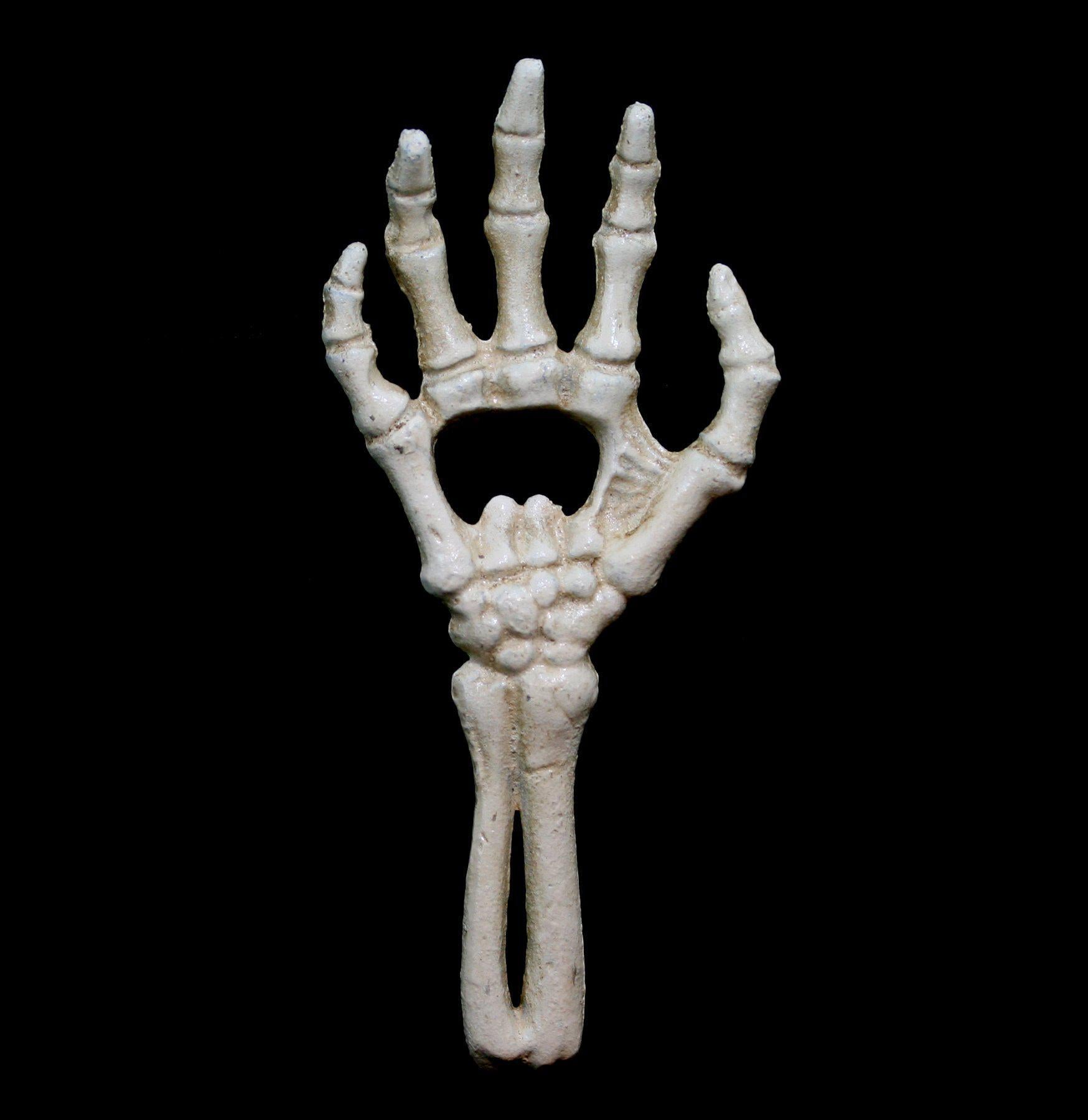 Vintage Cast Iron Skeleton Hand Bottle Opener - Gothic Halloween Barware for Beer, Soda & Home Decor - Perfect for Parties, Themed Events & Horror Collections