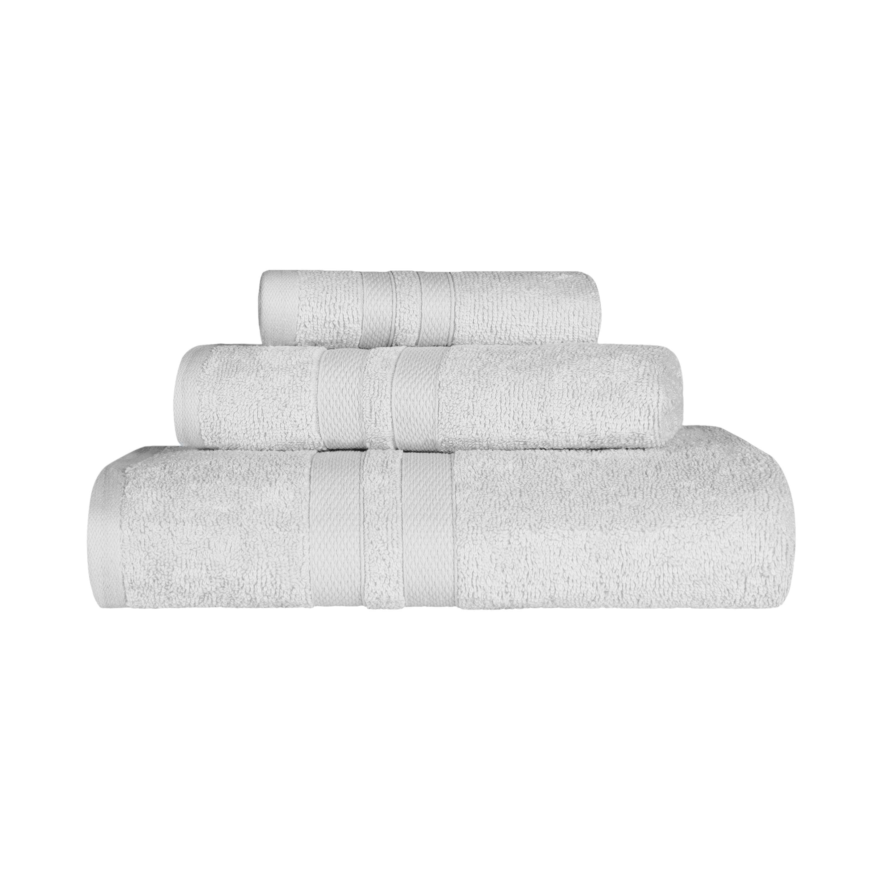 Ultra Soft Cotton Absorbent Bath Towel Set - 3 Piece Solid Color Towels for Bathroom, Spa, Gym & Beach | Quick Drying & Highly Absorbent