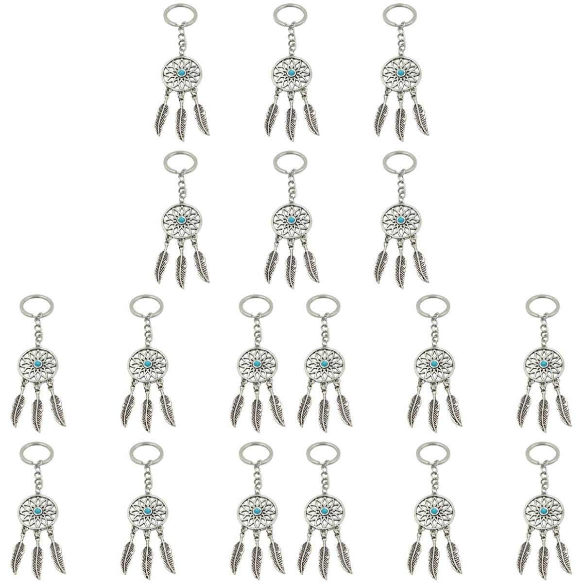 BESTOYARD 18 pcs Dreamcatcher Metal Keychains - Stylish Key Rings for Gifts, Home Decor, and Personal Accessories