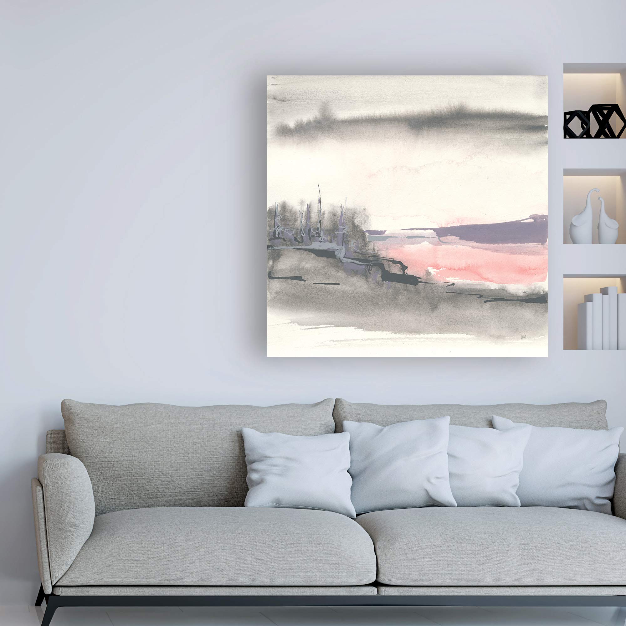 Trademark Fine Art Blush Valley I by Chris Paschke - 18x18 Inch Canvas Wall Art - Perfect for Living Room, Bedroom & Office Decor