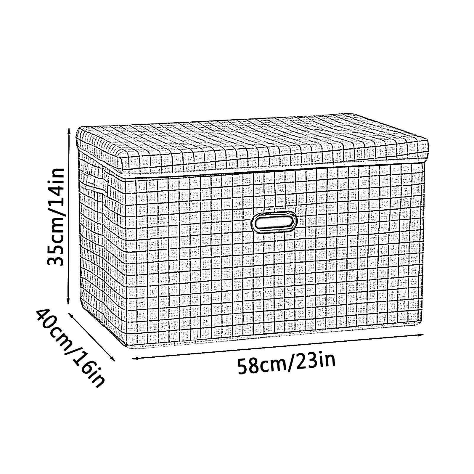 Foldable Storage Boxes with Lid - 58 x 40 x 35cm Washable Clothes & Toy Organizer for Home, Travel - Pack of 2 (Style 1) - Perfect for Bedroom Closet, Kids Room, and Suitcase Packing