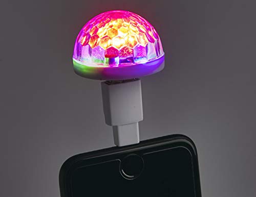 Portable Mini USB RGB Party Light with Music Sync - Compact Travel Night Light for Bedroom, Camping & DJ Events - Perfect for iPhone, Android & USB Devices - Ideal for Home Decor, Outdoor Adventures & Nighttime Entertainment
