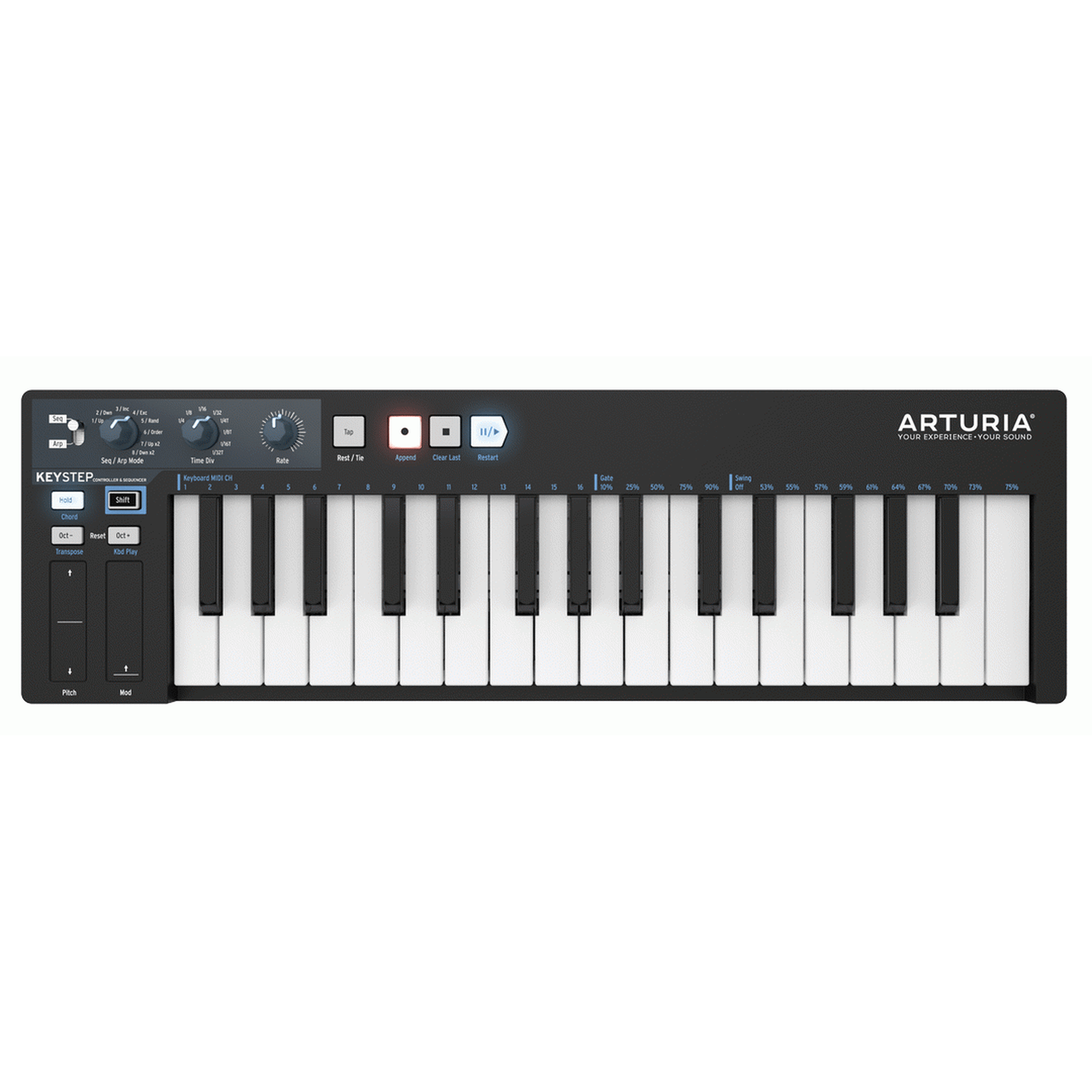 Arturia Keystep 32-Key MIDI Keyboard Controller - Black | USB & MIDI Connectivity for Music Production, Live Performance & Studio Recording