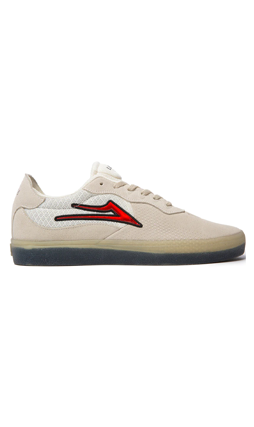 Lakai Essex Suede Skate Shoes for Men - White/Red - Comfortable & Durable Sneakers for Skateboarding & Casual Wear