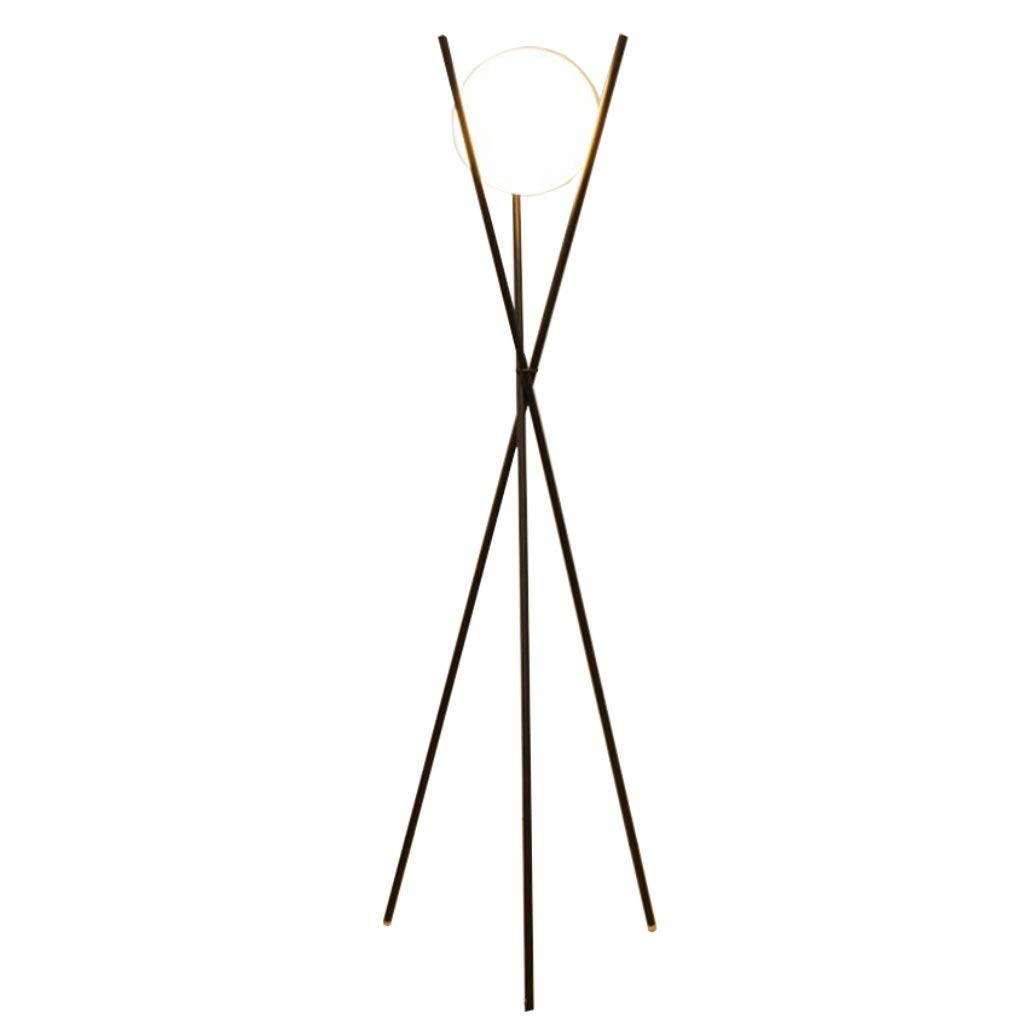 Modern Gold Tripod Floor Lamp with LED Glass Ball - Tall Standing Light for Living Room & Bedroom | Elegant Vertical Lighting Fixture for Home Decor, Reading Nook & Lounge Areas