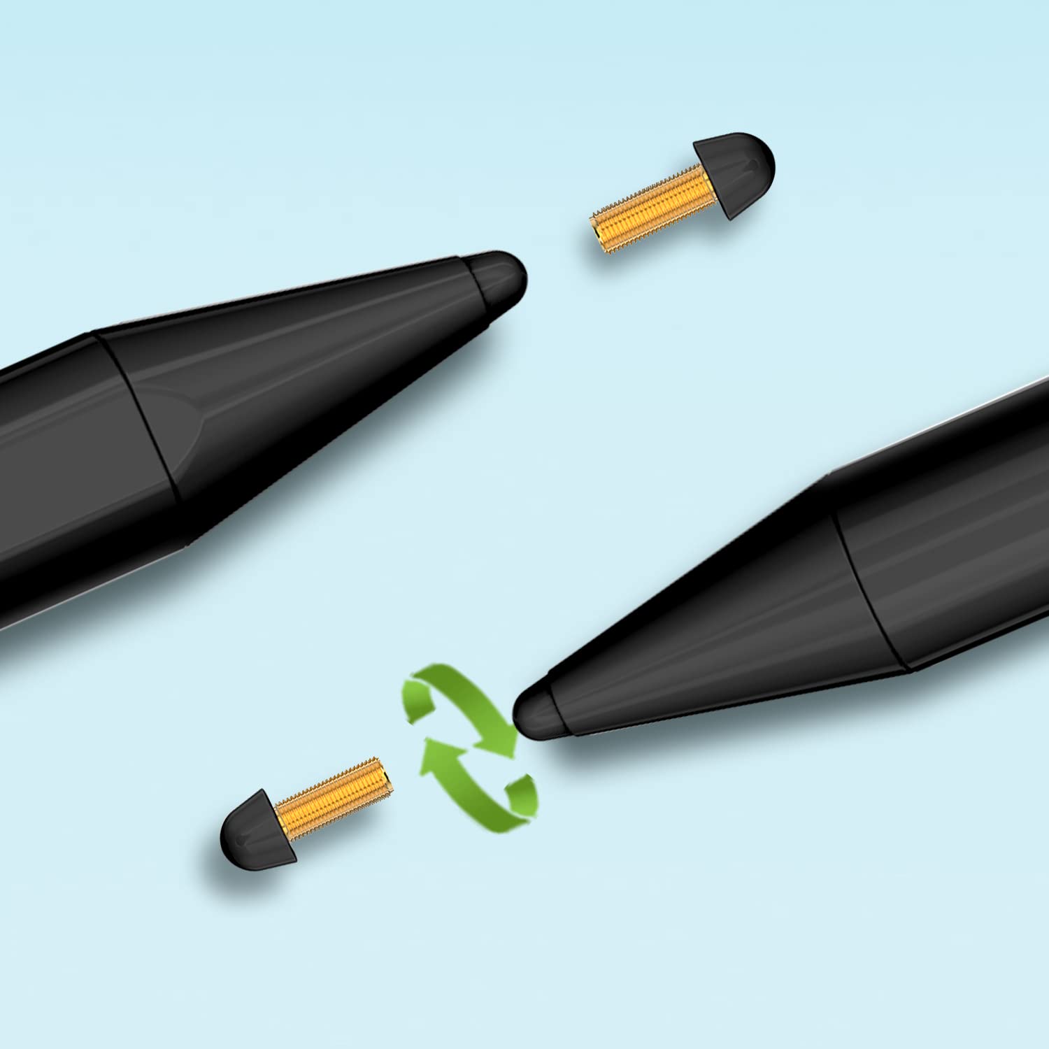 Threepluslink Stylus Pen Replacement Tips - Black, High Precision & Easy to Replace for Smooth Writing & Drawing on Tablets, Smartphones & Touchscreens