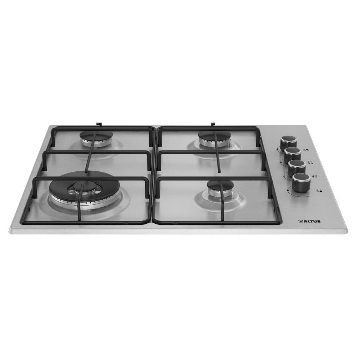 Altus ACT60GX 60cm 4-Burner Gas Cooktop - Stainless Steel, High Efficiency for Home Kitchen Cooking, Grilling & Baking