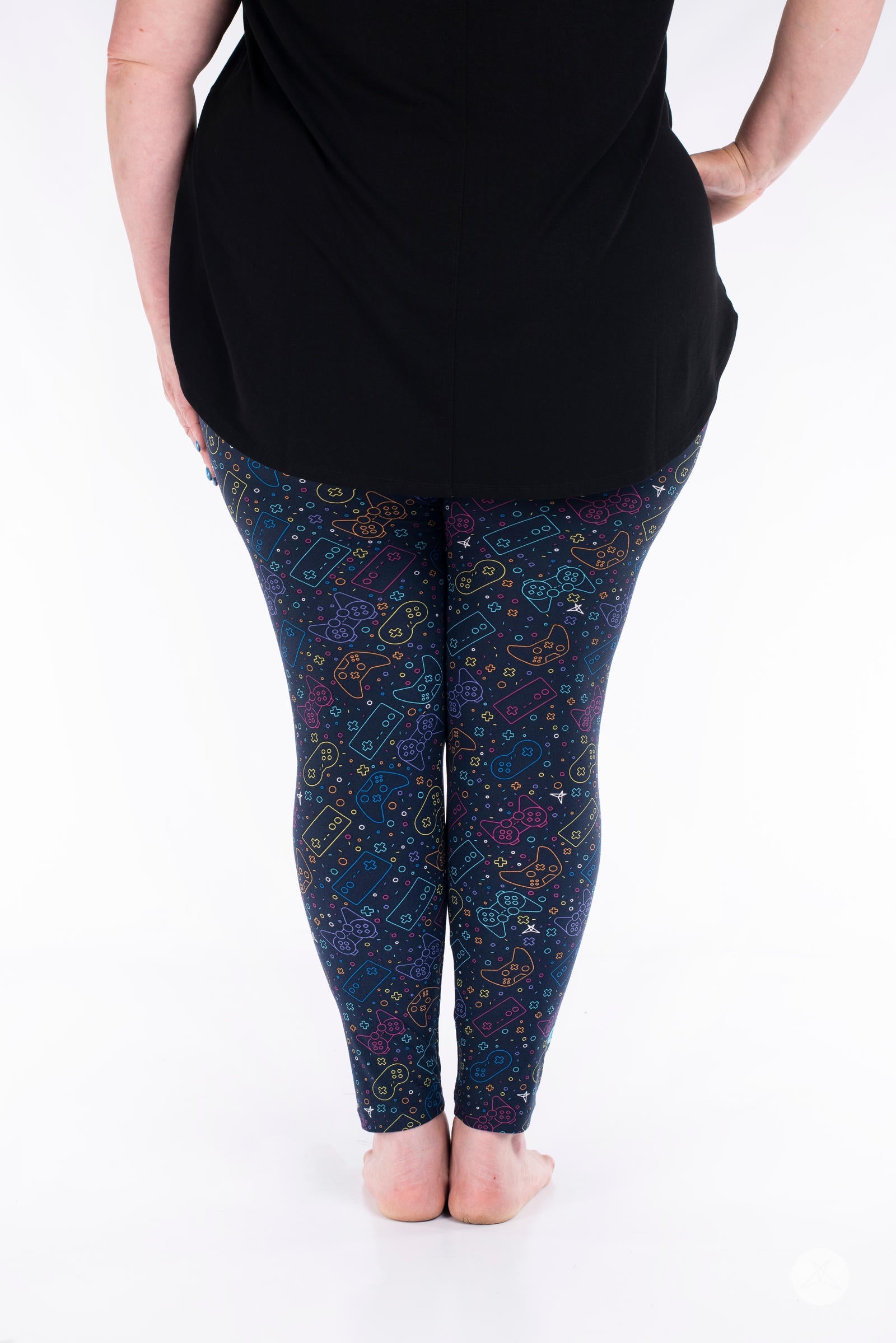 Level Up Patterned Leggings - High Waist Yoga Pants for Women, Trendy Workout Leggings with Moisture Wicking & 4-Way Stretch - Perfect for Gym, Running, Yoga & Everyday Wear