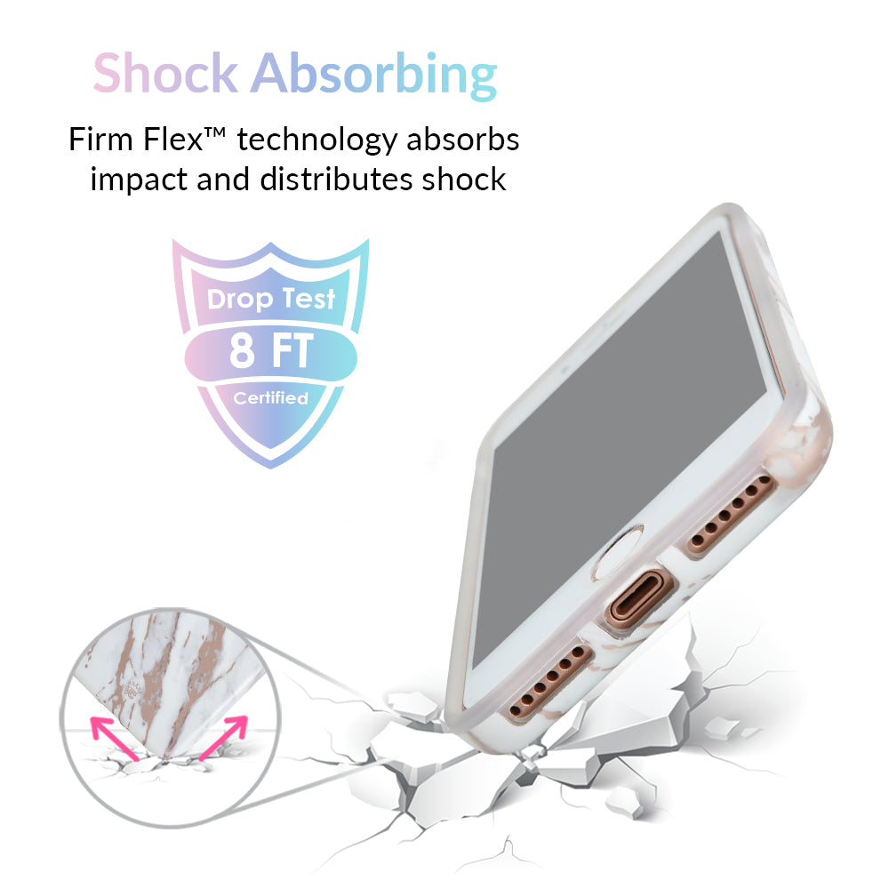 Elegant White Marble with Rose Gold Chrome iPhone Case - Slim Protective Cover for iPhone 13/14/15 Pro Max | Perfect for Everyday Use, Office & Travel