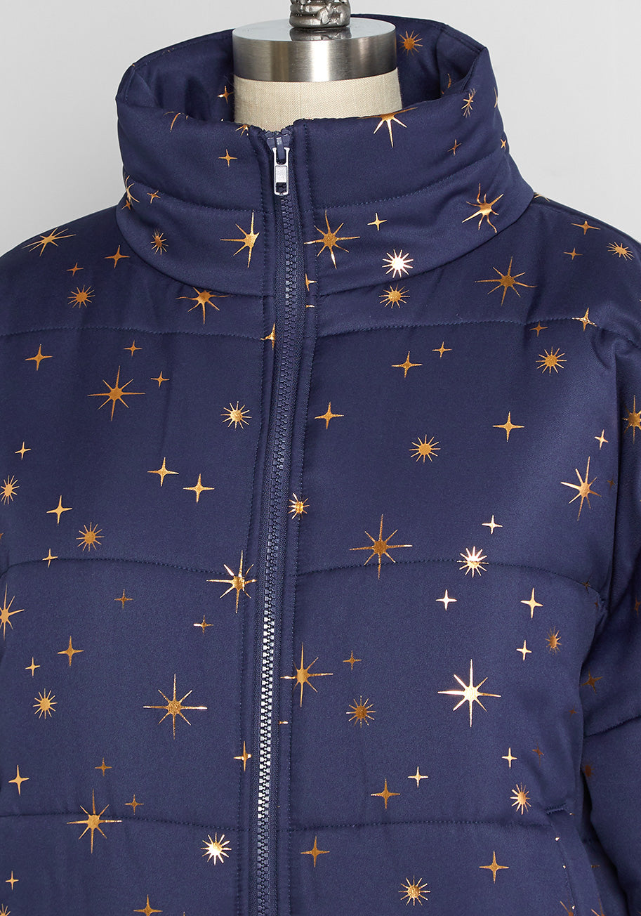 Stargazing Puffer Jacket - Warm & Stylish Winter Coat for Men & Women | Perfect for Outdoor Adventures, Camping & Stargazing