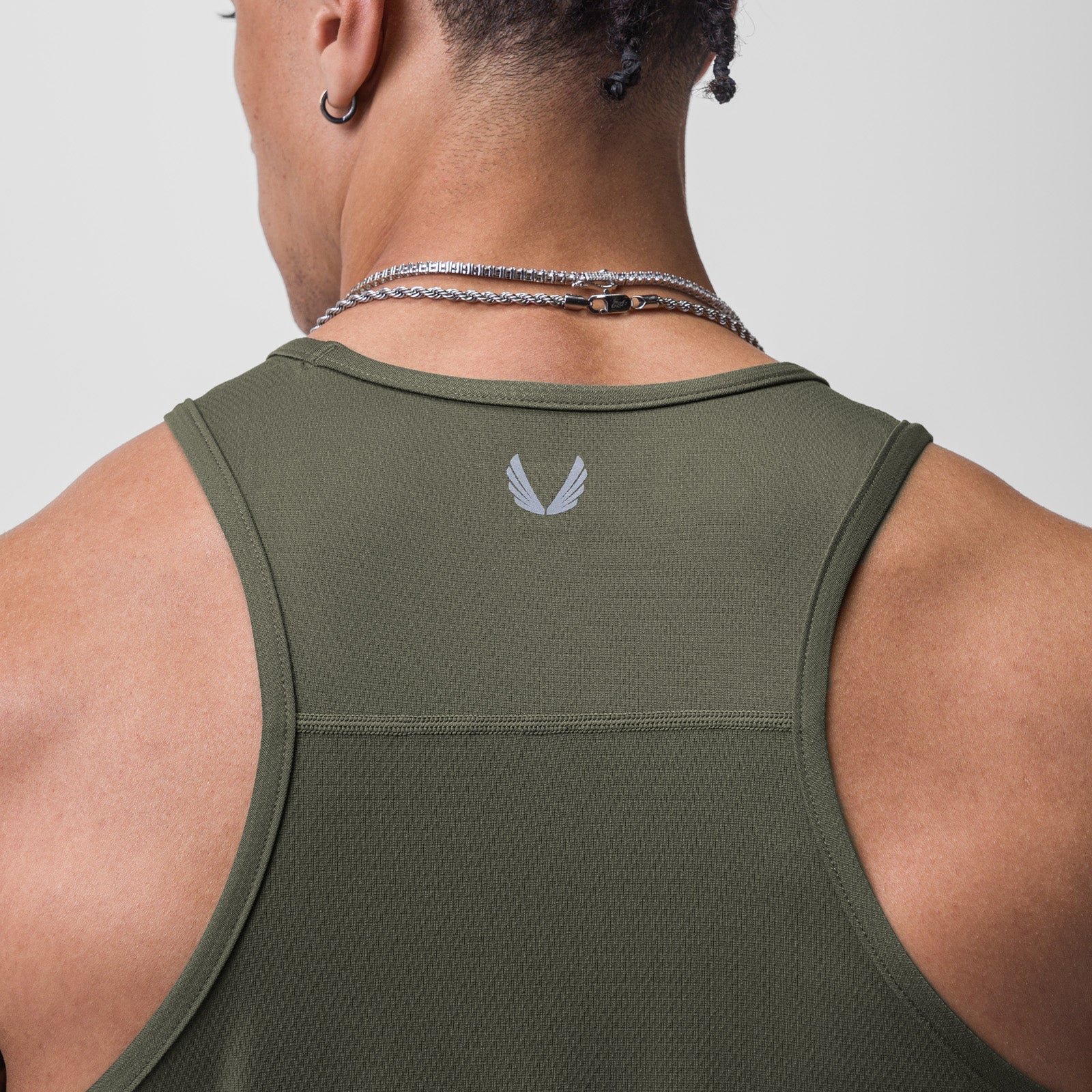 AeroSilver® Training Singlet for Men & Women - Moisture-Wicking Olive Workout Top for Running, Gym & Fitness Training