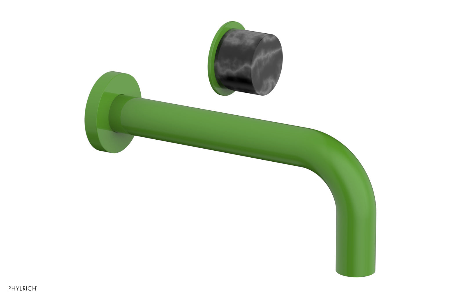 Premium Single Handle Wall Mount Lavatory Faucet - Black Marble Handle (Model 230-17) for Bathroom Sink & Powder Room Upgrade