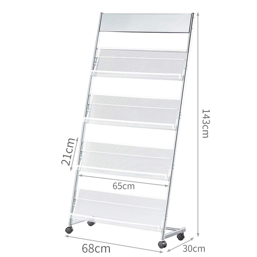Silver Metal Newspaper & Magazine Display Rack - Promotional Advertising Stand with Single Page Holder - Perfect for Retail Stores, Offices, and Trade Show Displays