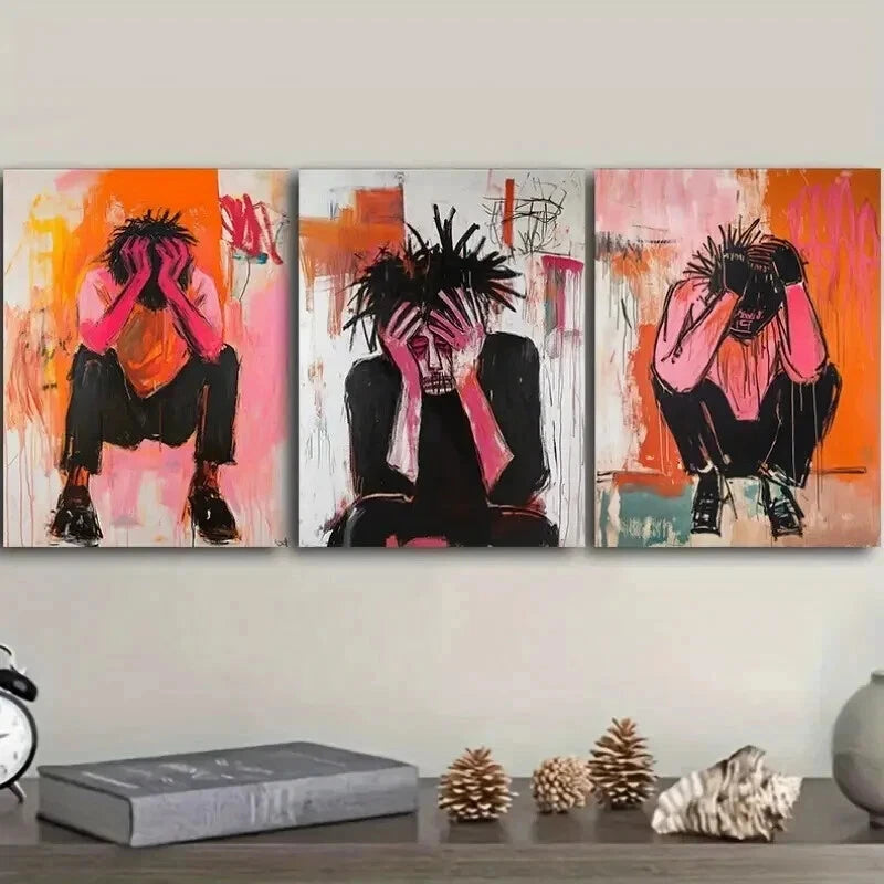 3-Piece Pink Luxurious Wall Art Set - Framed Canvas 50x70cm (20x28 Inches) - High Quality Print - 100% Australian Made - Ready to Hang - Perfect for Living Room, Bedroom & Office Decor