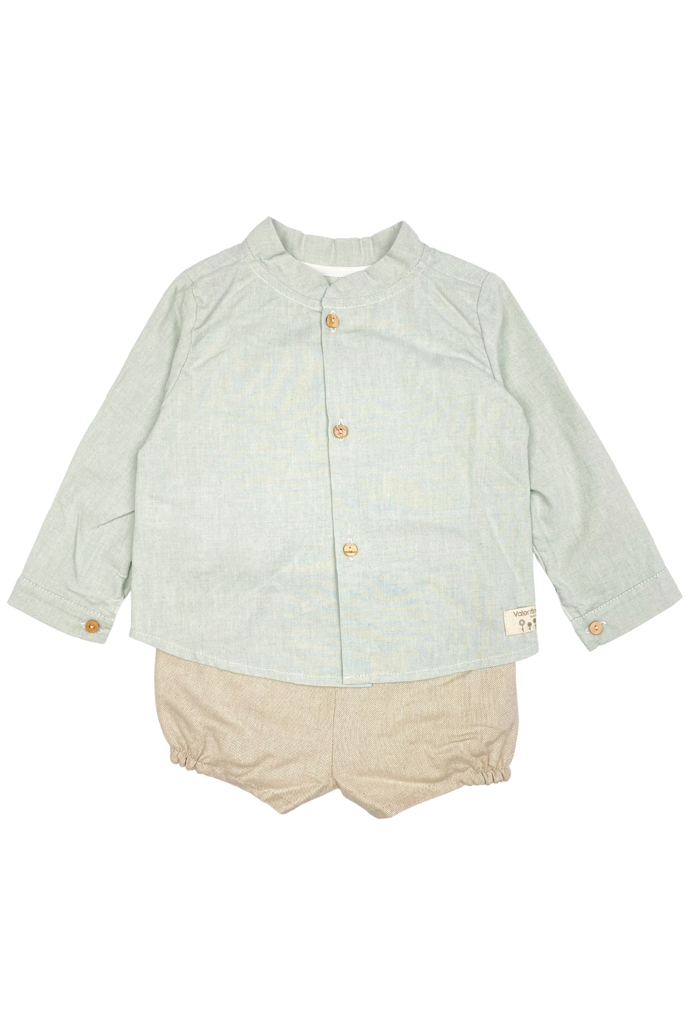 Watson Sage Green Shirt & Shorts Set - Comfortable Cotton Casual Outfit for Men | Perfect for Summer, Travel, and Outdoor Activities