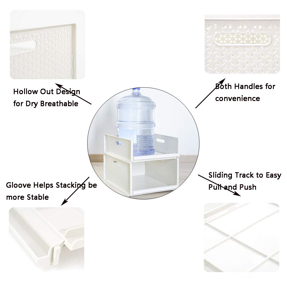 Stackable Plastic Wardrobe Organizer Drawers - Multifunctional Storage Shelves & Closet Cabinet Cubes for Clothes, Shoes, Toys & Towels | Perfect for Bedroom, Closet & Living Room Organization