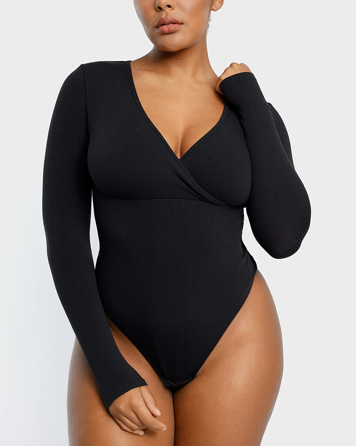 Stylish Cozy Ribbed Cut Out Bodysuit for Women - Perfect for Layering, Date Nights & Casual Outfits