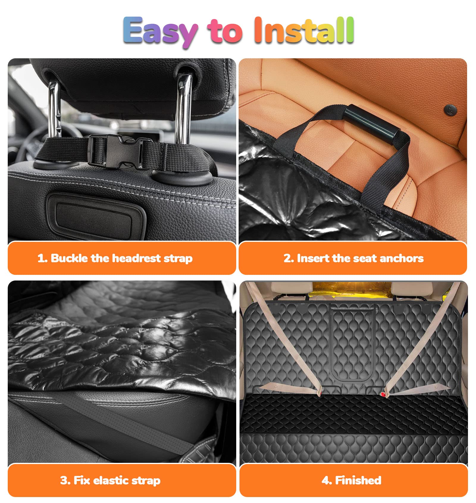 URPOWER Waterproof Dog Car Seat Cover - Non-Slip Back Seat Protector for Pets & Kids, Fits SUVs, Trucks & Cars with Middle Armrest | Perfect for Travel, Road Trips & Daily Commutes