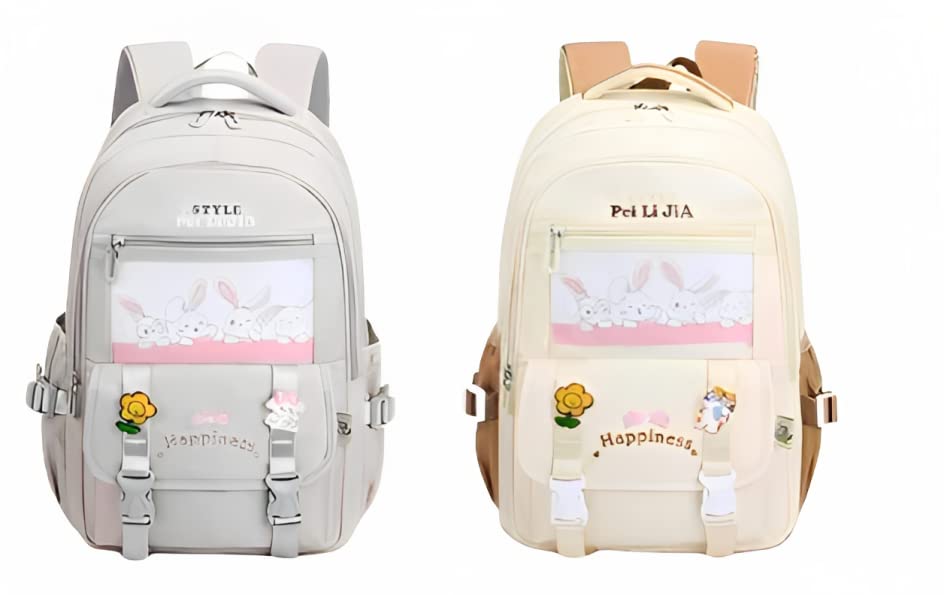 ORGANLY Unisex Casual Polyester Backpack - Lightweight School Bag for Women, Men, Boys & Girls - Durable College Bookbag, Daypack for Sports, Travel & Weekend Use