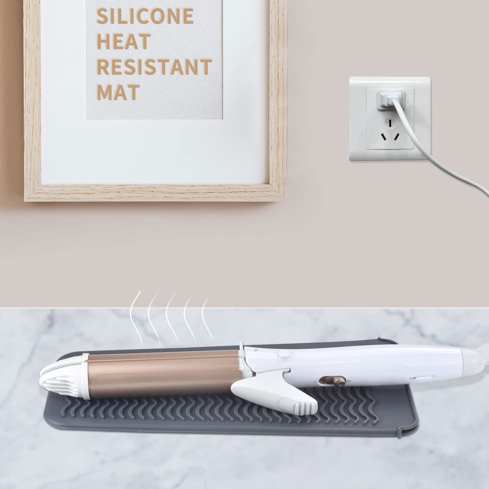 Heat Resistant Silicone Mat for Hair Straightener & Curling Iron - 11