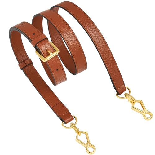 Brown-litchi Pattern-leather Purse Strap