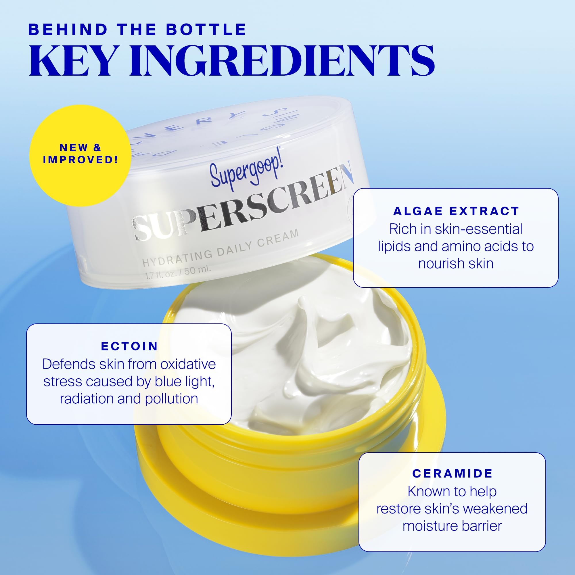 Supergoop! Superscreen Daily Moisturizer with SPF 40 PA+++ | 1.7 fl oz Hydrating Sunscreen | Broad Spectrum UV Protection | Blue Light & Pollution Defense | Perfect for Work, Travel & Outdoor Activities