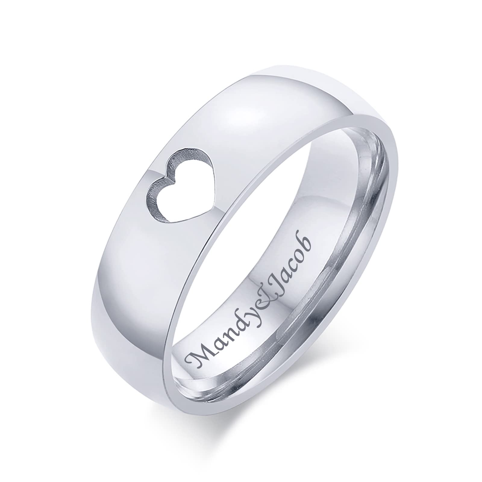 VNOX 2-Piece Personalized Couple Rings Set - His & Hers Custom Engraved Promise Rings in Black Stainless Steel | Matching Wedding Bands & Engagement Rings for Men & Women | Perfect for Anniversaries, Valentine's Day & Romantic Gifts