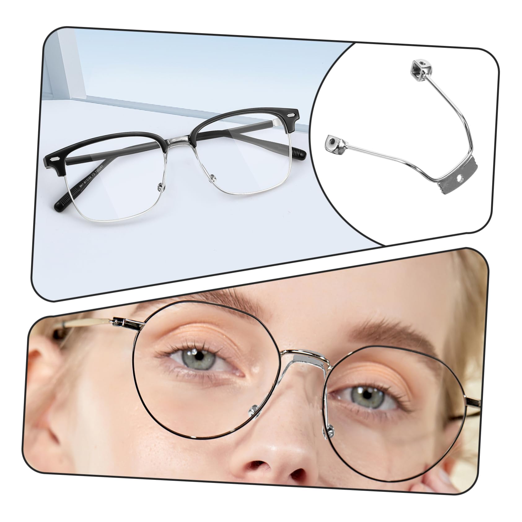 Minkissy Nose Pad Holder - Replaceable Nose Pads for Glasses, Skin-Friendly & Comfortable Eyewear Accessories - DIY Nose Pad Replacement for All Glasses - Perfect for Daily Use, Work, and Outdoor Activities
