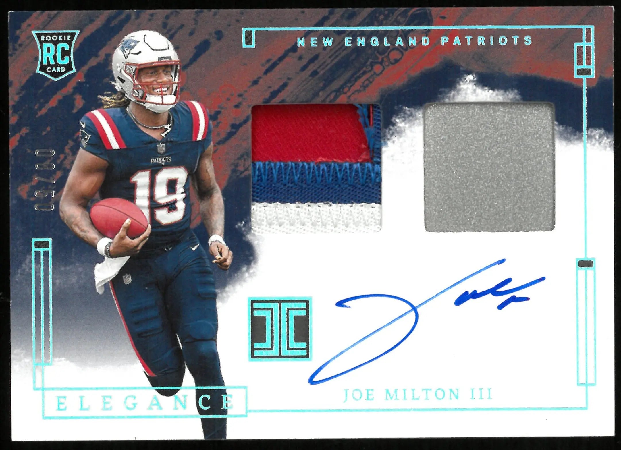 2024 Panini Impeccable Football Joe Milton III Rookie Card Dual Patch Autograph /50 - Perfect for Collectors, Fans & Sports Memorabilia Enthusiasts