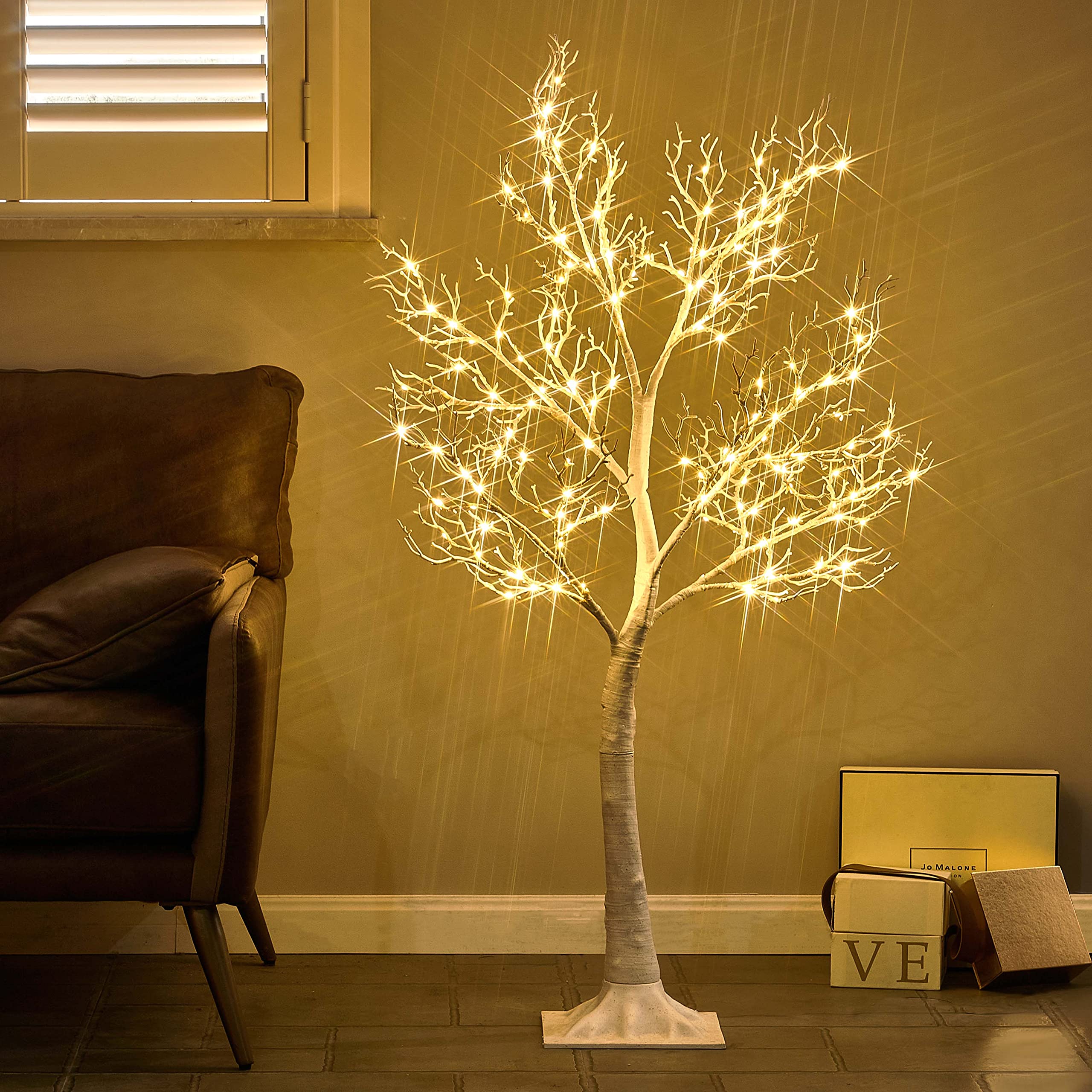 LITBLOOM 4FT White LED Fairy Light Tree with 150 Warm Lights - Indoor/Outdoor Christmas Decor for Home, Living Room, Bedroom, Office & Party Decorations | Perfect for Holidays, Weddings & Seasonal Displays