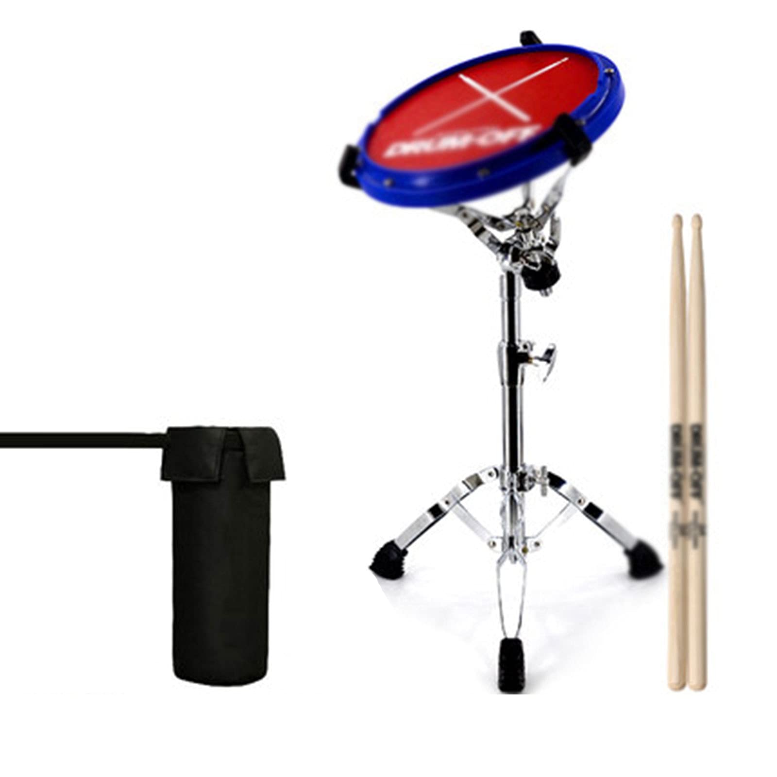 12 Inch Electronic Drum Practice Pad Set for Beginners - Portable Mute Drum Kit with Metronome & Percussion Board, Blue - Perfect for Home, Studio & Silent Drumming Practice