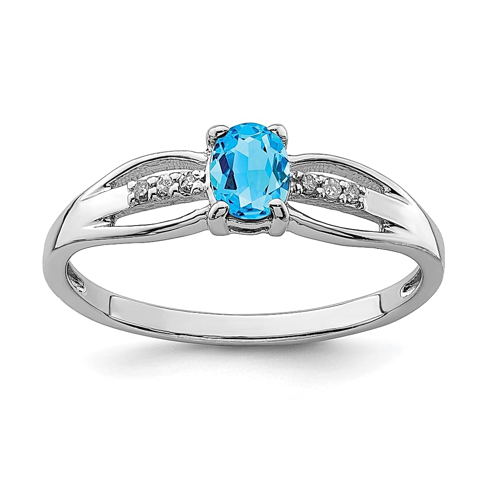925 Silver Blue Topaz Ring for Women - Elegant Gemstone Jewelry Gift for Her - Perfect for Anniversaries & Special Occasions