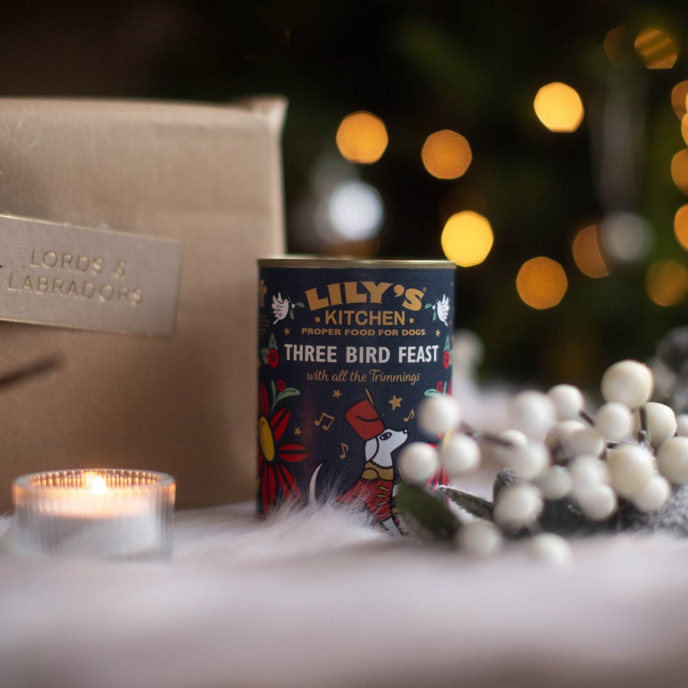 Lily's Kitchen Christmas Three Bird Feast for Dogs 400g - Premium Holiday Dog Food with Turkey, Duck & Chicken - Perfect for Festive Meals & Special Occasions