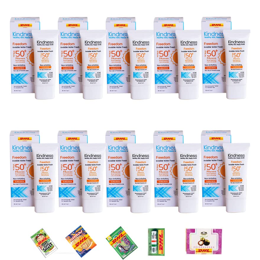 SPF50+ PA++++ Invisible Sunscreen Set - 10 Pcs (30ml Each) | Lightweight, Non-Greasy, Water-Resistant | DHL Express Shipping | Perfect for Beach, Swimming & Outdoor Activities