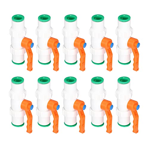 10Pcs 25mm Ball Valve Straight Quick Connect Fittings - PPR Hose Pipe Push Connection Kit for Pool, Irrigation, Kitchen & Garden (Ideal for Water Control & Plumbing Systems)