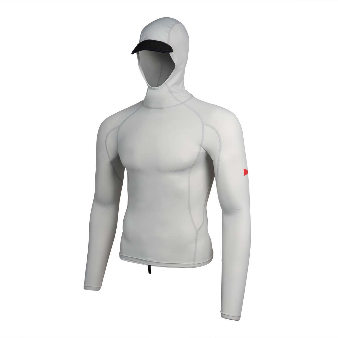 Florence Marine X Long Sleeve Hooded Rashguard UPF 50+ Sun Protection - Silver Surfing Rash Guard for Men & Women - Perfect for Swimming, Surfing, and Water Sports