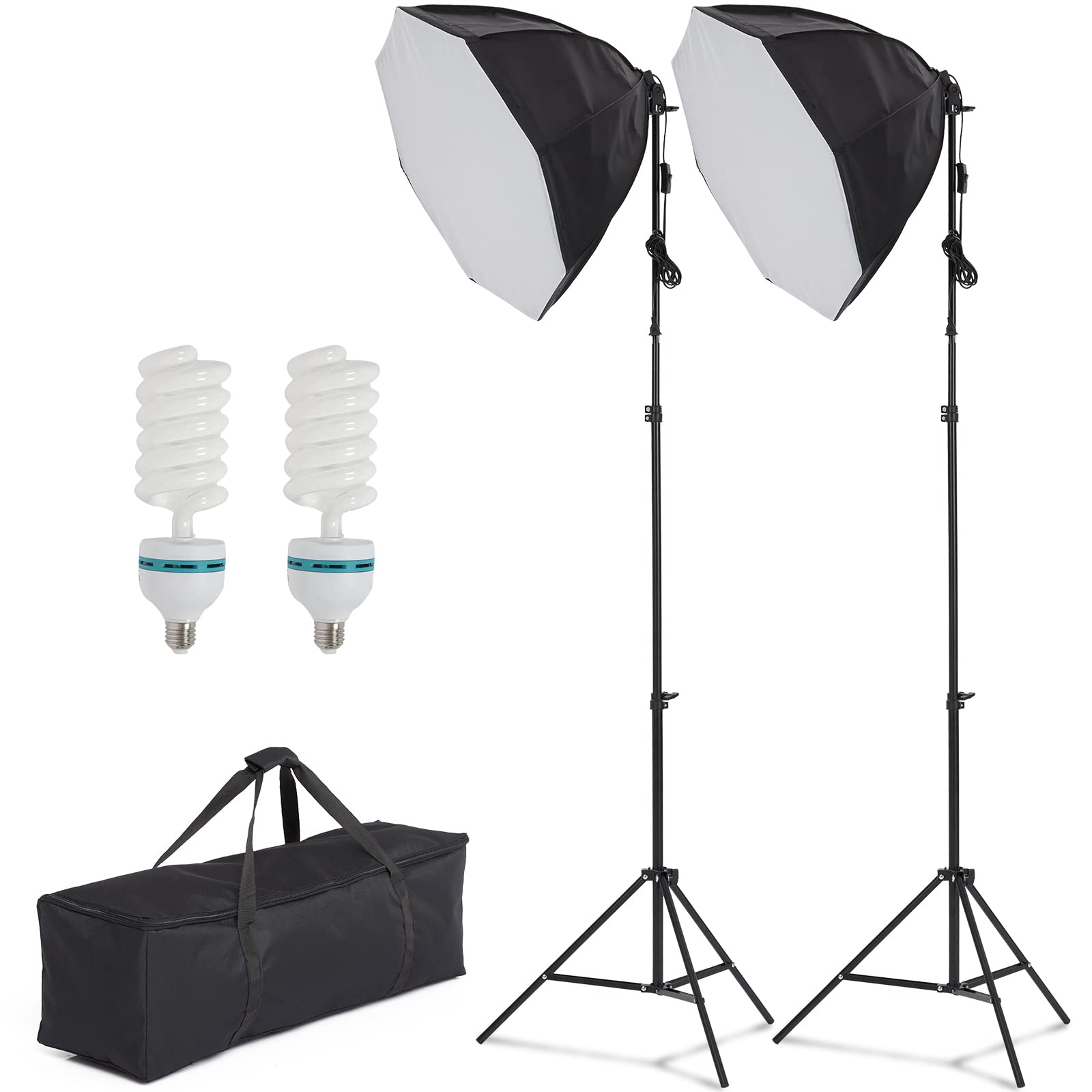 GARVEE 2-Pack 135W 5500K Continuous Lighting Softbox Kit for Photography - Perfect for Studio, Portrait, and Product Photography