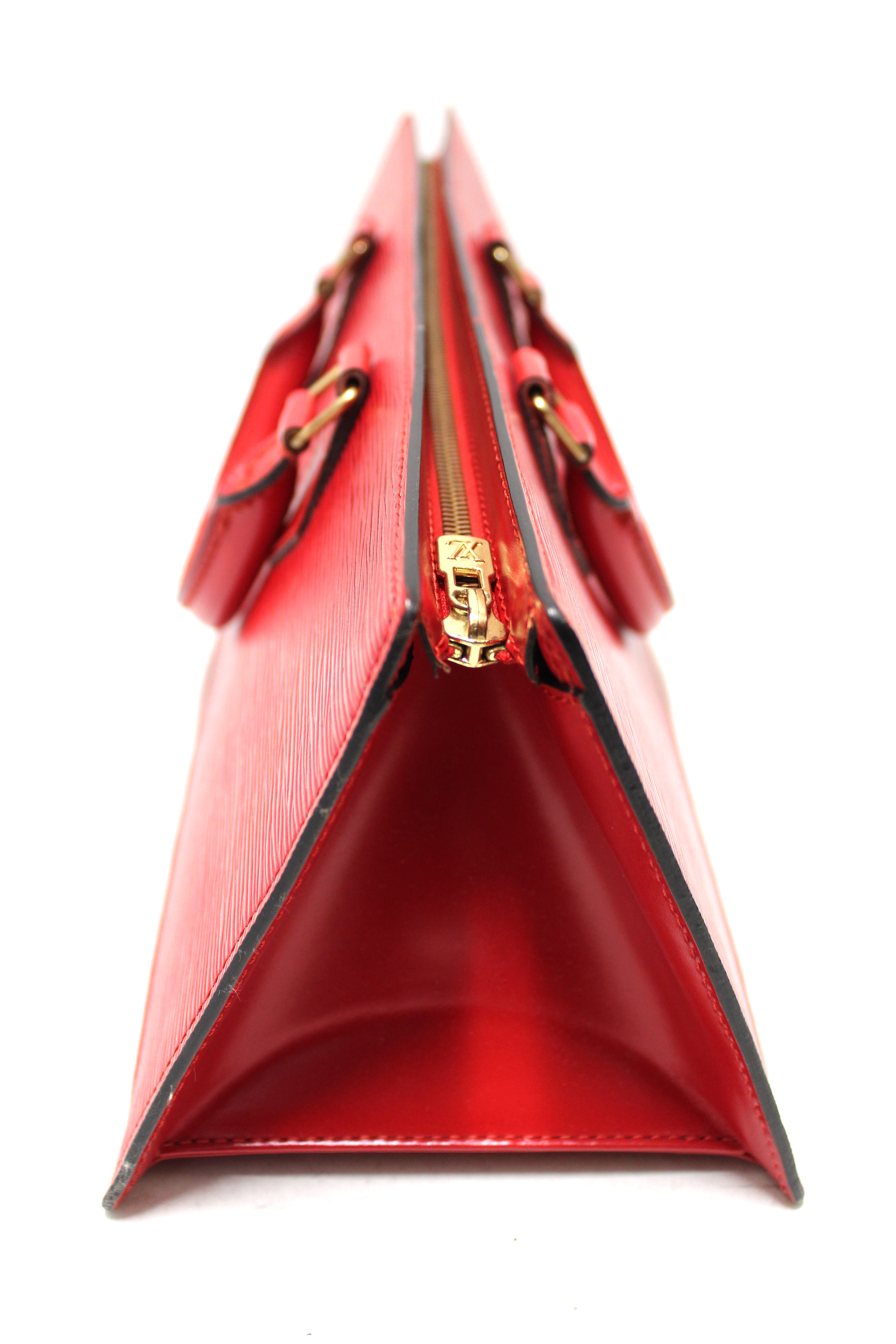 Authentic Louis Vuitton Epi Leather Red Triangle Crossbody Bag for Women | Luxury Designer Handbag for Parties, Travel & Everyday Use