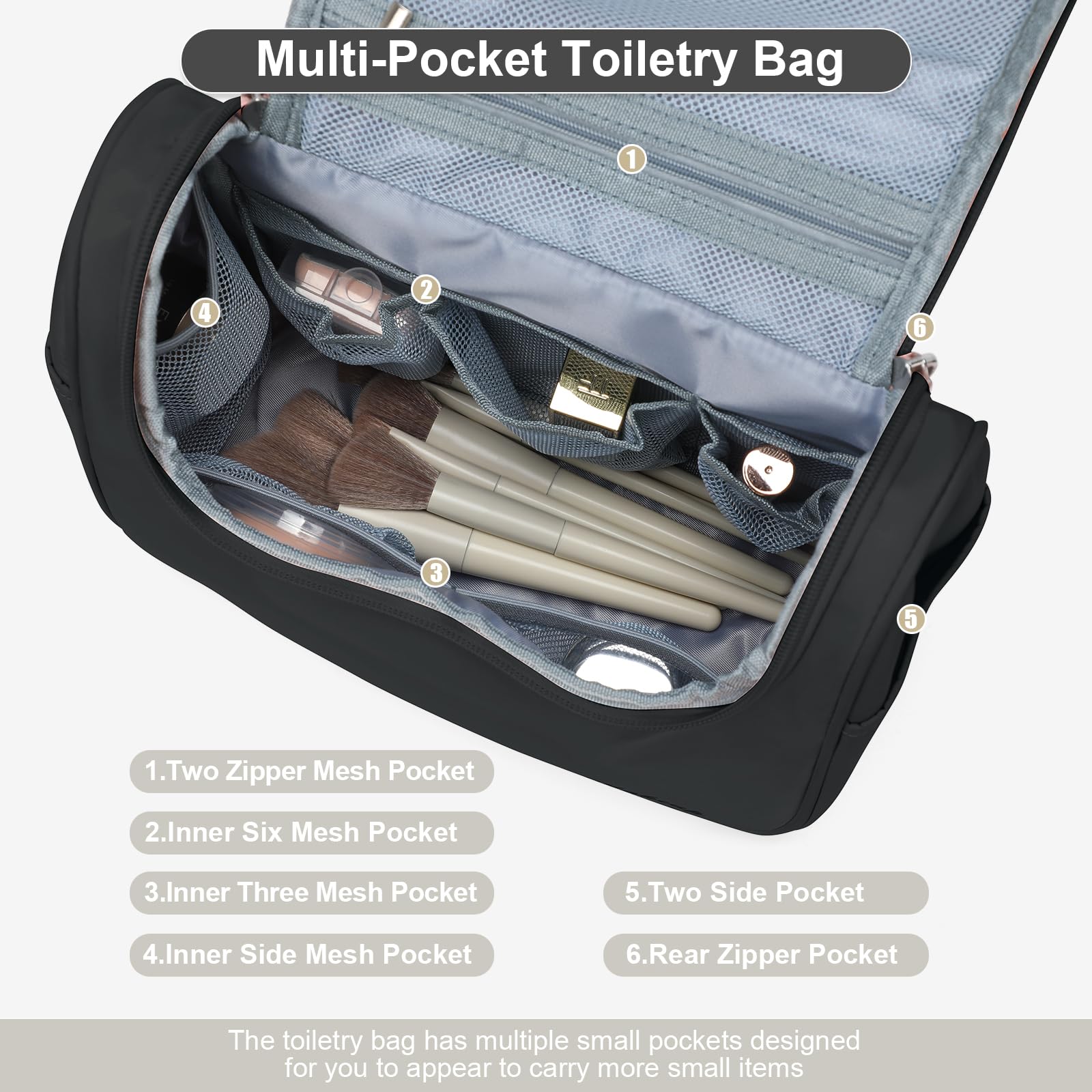 Waterproof Travel Toiletry Bag for Women - Large Cosmetic Organizer with Handle, Wide Opening Makeup Bag for Toiletries & Accessories | Perfect for Vacation, Gym, Business Trips & Weekend Getaways