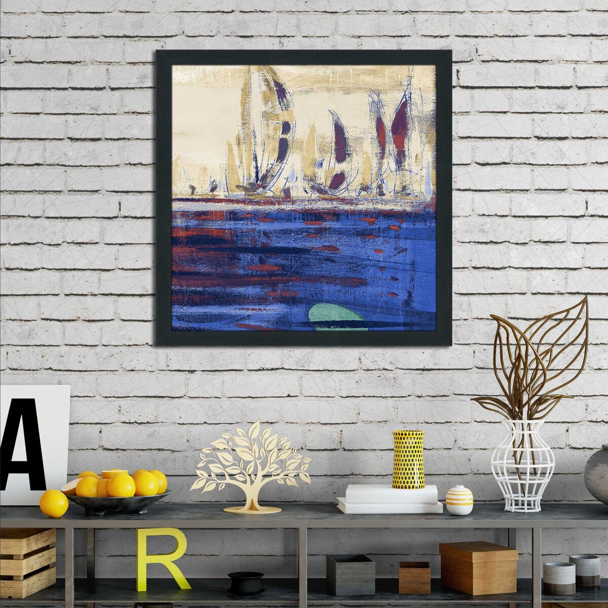 Blue Calm Waters Square II Acrylic Wall Art Print - Modern Ocean Themed Home Decor for Living Room, Bedroom & Office