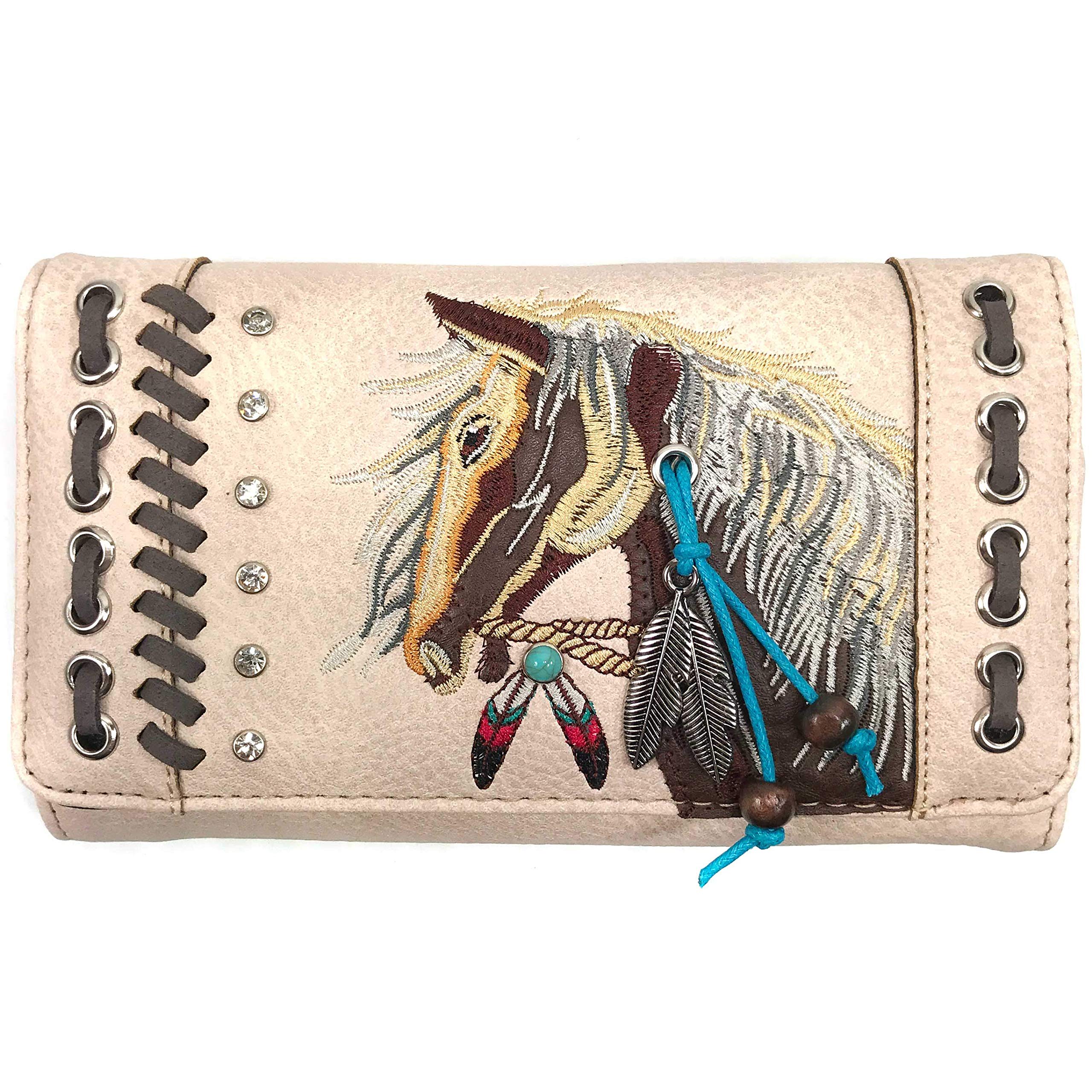 Zelris Dakota Dales Pony Horse Embroidery Western Crossbody Wallet for Women - Perfect for Country Rodeo, Concerts & Everyday Use