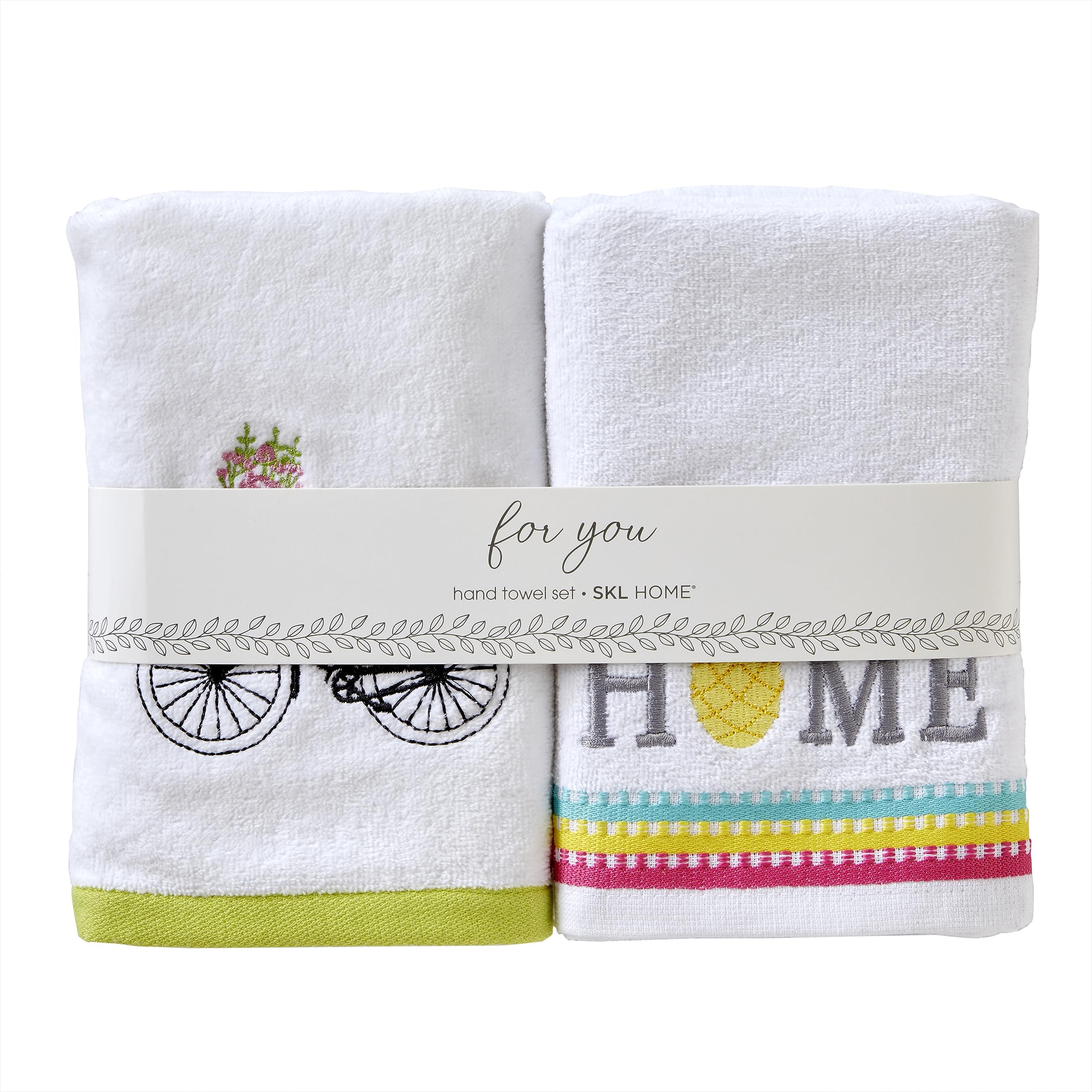 SKL Home Sunshine 4-Piece Cotton Hand Towel Gift Set - Soft & Absorbent Bath, Kitchen & Guest Towels - Perfect for Bathroom, Spa & Housewarming Gifts
